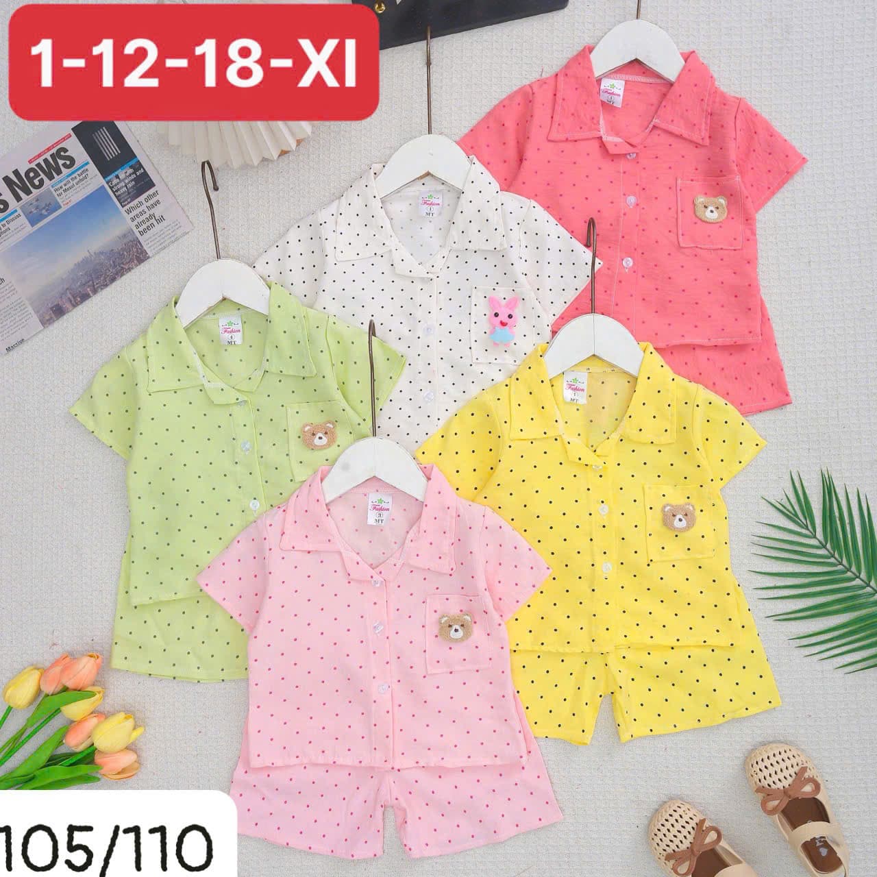 Set Bộ Thun Lạnh Bé Gái Họa Tiết Trái Cây Đáng Yêu - Quần áo trẻ em giá sỉ Kho Chị Mỹ