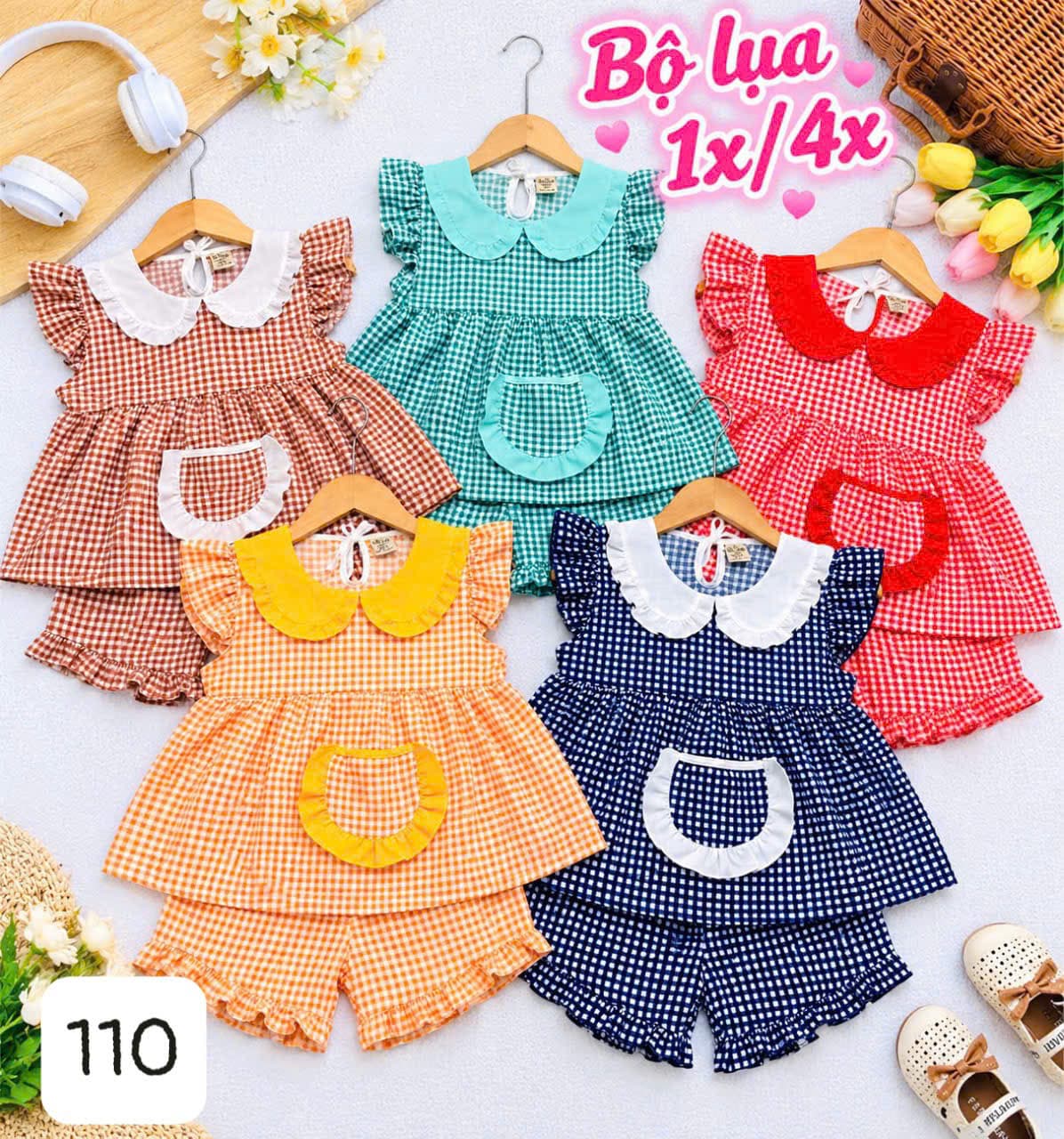 Bộ Thun Cotton Bé Gái In Hoa Vintage Dịu Dàng - Quần áo trẻ em giá sỉ Kho Chị Mỹ